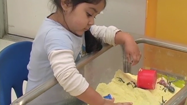 Gina at the Sand Table
