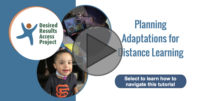 Interactive Tutorial for Planning Adaptations for Distance Learning