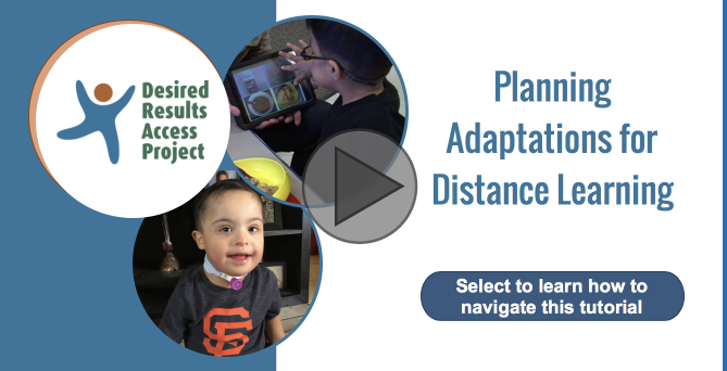 Interactive Tutorial for Planning Adaptations for Distance Learning