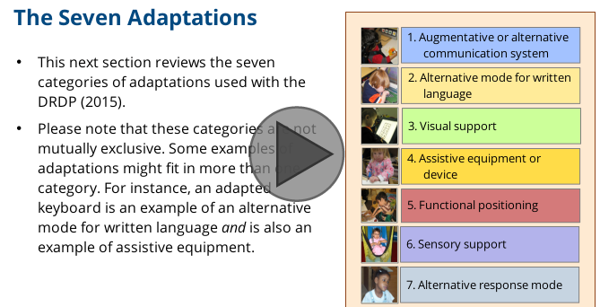 Interactive Tutorial for Using Adaptations with the DRDP (2015)