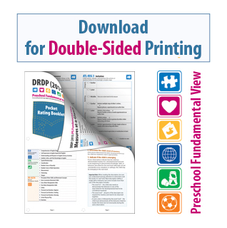 DRDP 2015 Pocket Rating Booklet Preschool Fundamental View for Double-Sided Printing