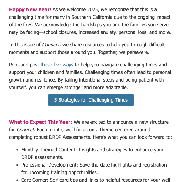 Screenshot from January 2025 Connect Newsletter