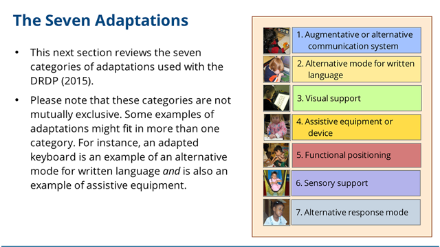 Using Adaptations with the DRDP Tutorial