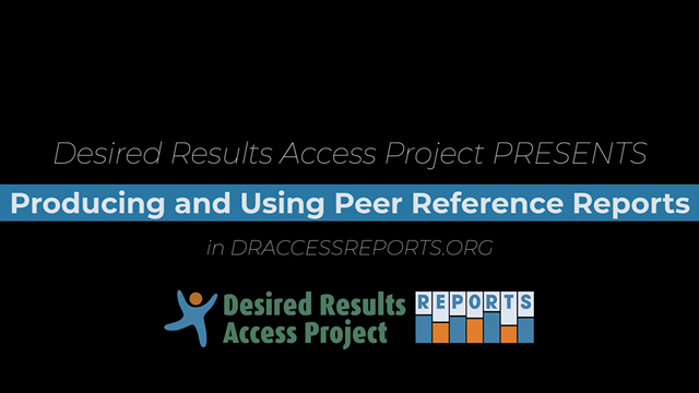 Screenshot from recorded webinar: Producing and Using Peer Reference Report