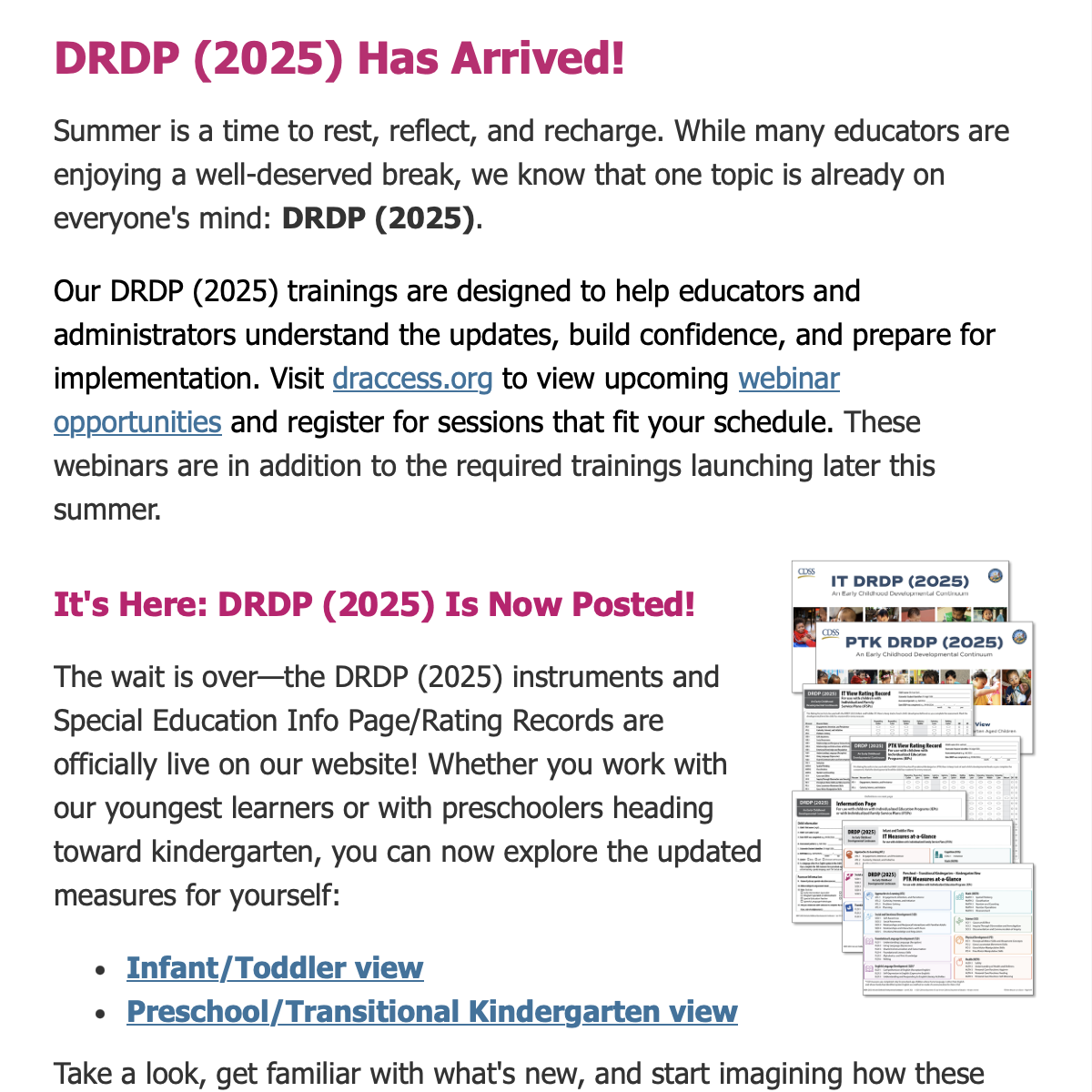 July 2026 Connect Newsletter: DRDP 2025 Has Arrived!