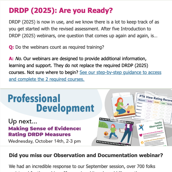 Connect Newsletter, October 2026, DRDP 2025: Are you Ready?