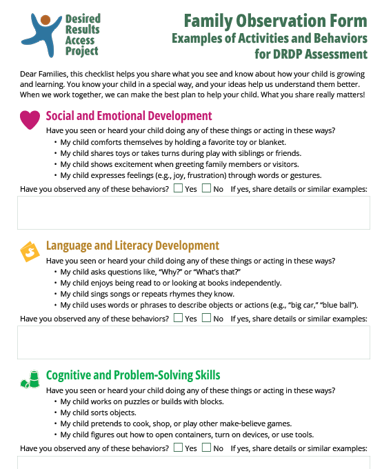 Family Observation Form
