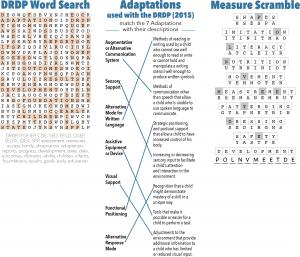 Placemat puzzle answers, read text below for accessibility.